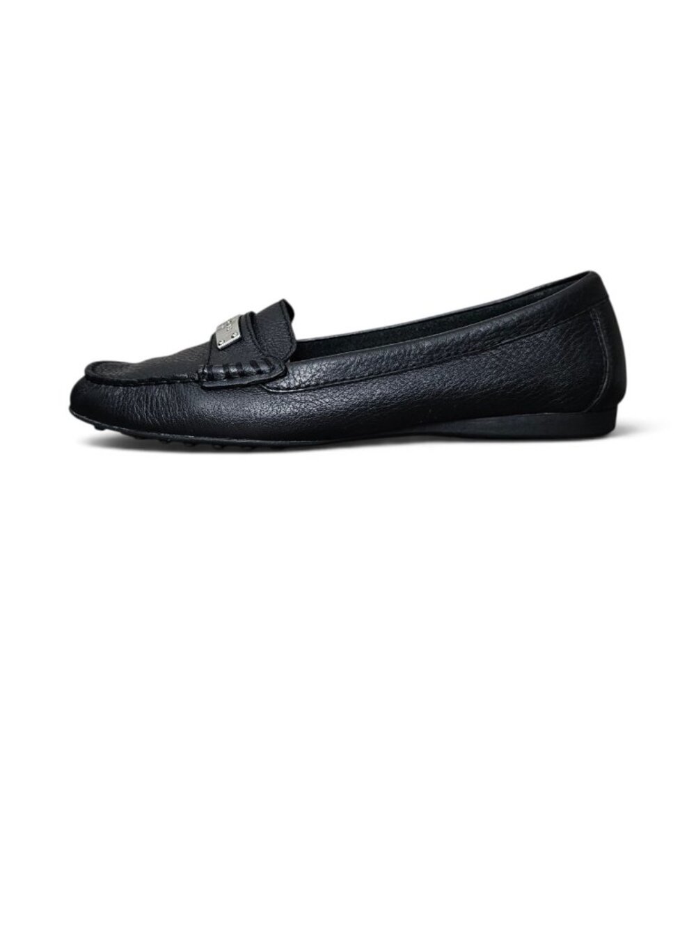 Coach Fredrica Black Pebbled Leather Slip On Loafer Driving Flats COA Size 7.5